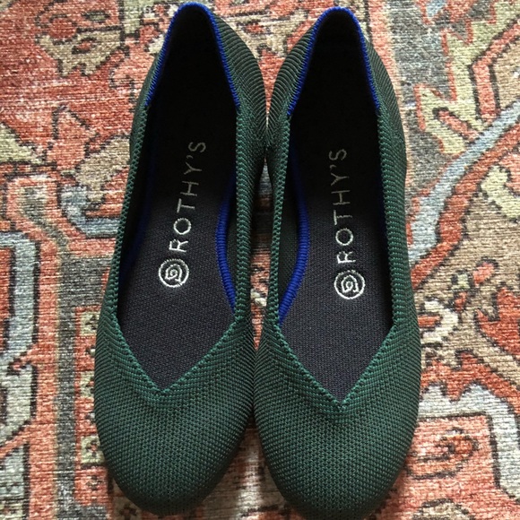 Rothy's Shoes - Rothys 6.5 emerald green retired color flats NEW